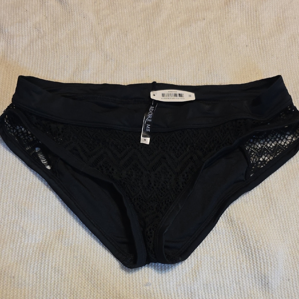 New With Tags Adore Me Black Lace Bikini Bottoms Medium